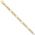 thumbnail image 4 of 14k Yellow and White Gold Two-tone 7.85mm Polished Fancy Link Bracelet Length 8 Inch, 4 of 5