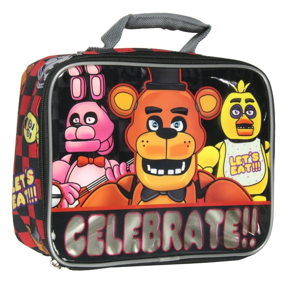 Five Nights At Freddy's Celebrate Lunch Box insulated Video Game Lunch Bag Tote 12"