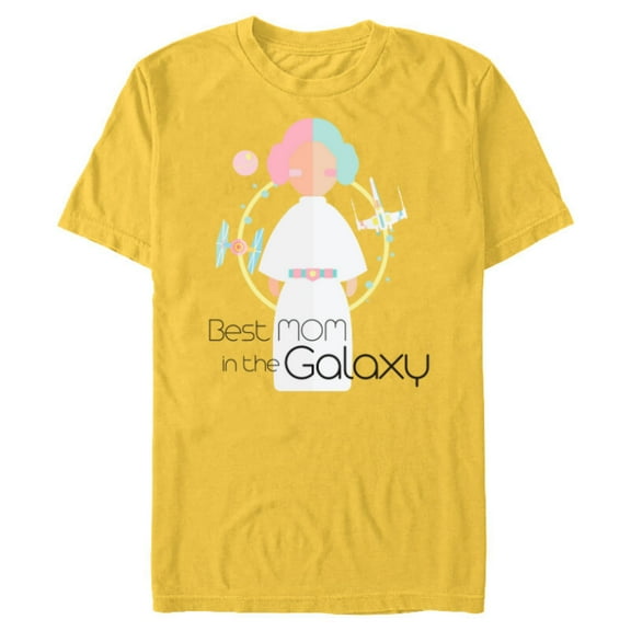 Star Wars Princess Leia Best Mom in the Galaxy - Short Sleeve Blended T-Shirt for Adults - Customized-Yellow