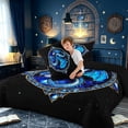 thumbnail image 4 of meiyoeat Gemstones Dragon Full Size Comforter Sets for Kids Boys Girls, Mystic Sky Animal Bedding Comforter Set, Blue Black, Black Reversible, 3 Pieces, 1 Comforter and 2 Pillowcases, 4 of 6