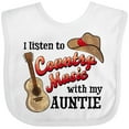 thumbnail image 3 of Inktastic I Listen to Country Music with My Auntie Guitar and Hat Boys or Girls Baby Bib, 3 of 4
