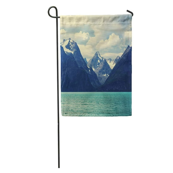 POGLIP Scandinavia Northern Norway Landscapes Scandinavian Scene Peaceful Coastline Quiet Nature Garden Flag Decorative Flag House Banner 12x18 inch