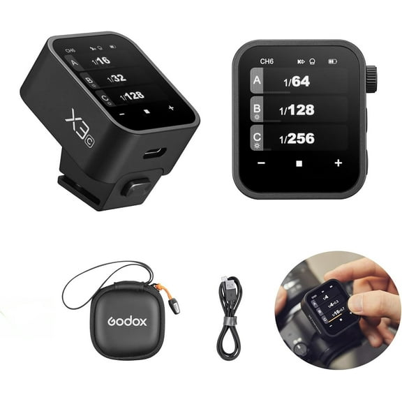 Godox X3-C Touchscreen TTL Wireless Flash Trigger for Canon, 2.4GHz Wireless, High Speed Sync, OLED Screen Adjustable Brightness TTL Speedlight Transmitter for Canon EOS Cameras(E-TTLII Auotflash)