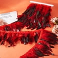 thumbnail image 4 of 5m Red Rooster Feather Fringe Trim 13-18cm Natural Feather Trimming Decoration Rooster Hackle Feather Trim Ribbon for DIY Cosplay Costume Carnival Decor Shawl Skirt Accessories, 4 of 9