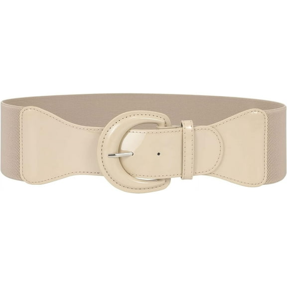 Women Wide Stretchy Belt,Vintage Chunky Buckle Elastic Waist Belts for Women Dress