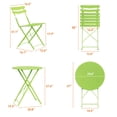 thumbnail image 2 of 3 Piece Patio Bistro Set, Folding Patio Bistro Table and Chairs Set of 2, Outdoor Patio Furniture Set, Metal Structure, No Assembly Need, for Balcony Yard Garden, 2 of 8
