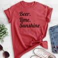 thumbnail image 2 of Beer Lime Sunshine T-shirt, Unisex Women's Men's Shirt, Beer Shirt, Vacation T-Shirt, Heather Red, 3X-Large, 2 of 6