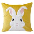 thumbnail image 5 of Almohada estuche de conejito de pascua 45x45cm funda de almohada de conejo de felpa (frente de conejo) amarillo, 5 of 5