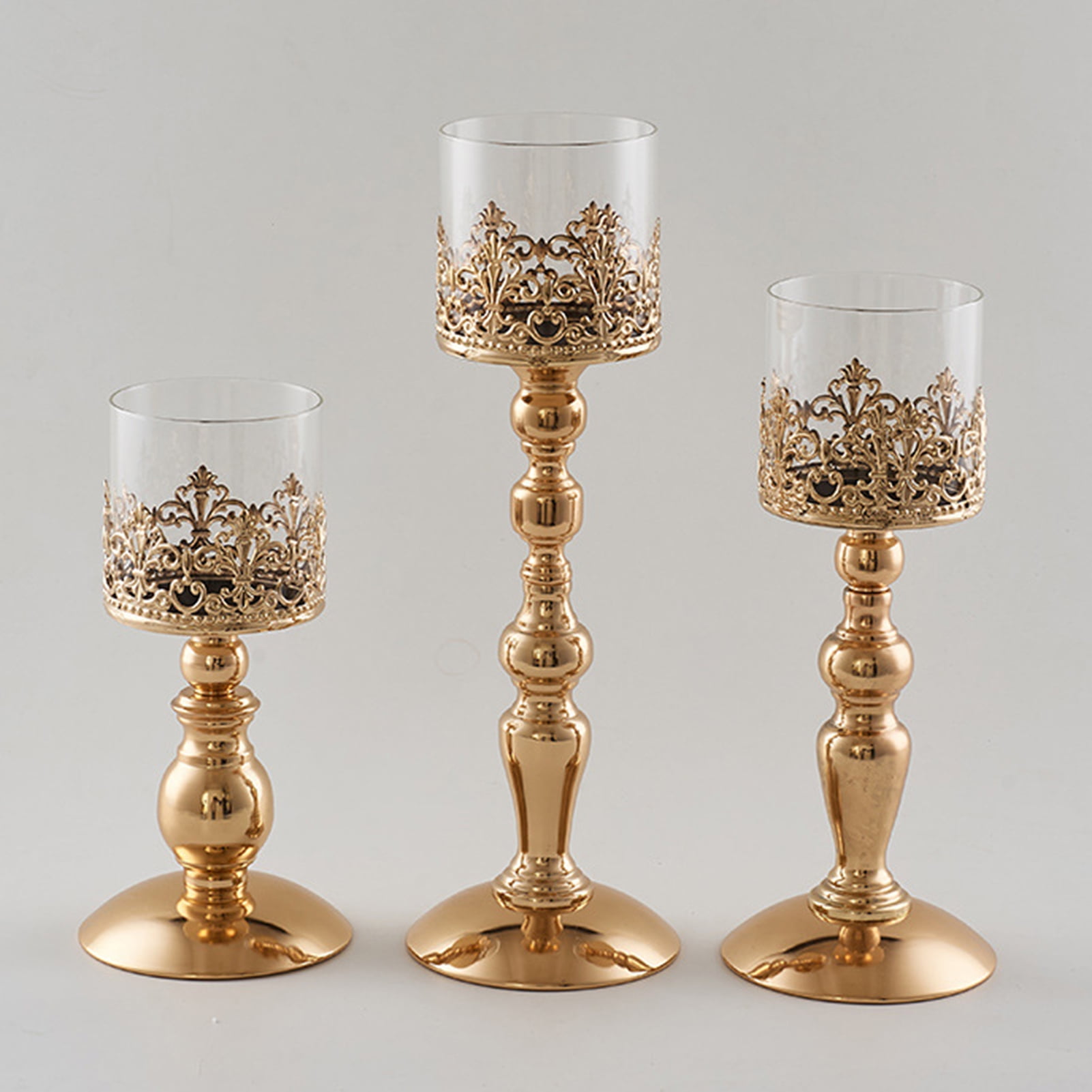 Cheers US Candlestick Holders Taper Candle Holders, Brass Gold Candlestick Holder Set Candle