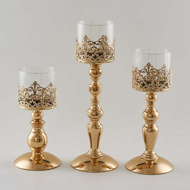 Cheers US Candlestick Holders Taper Candle Holders, Brass Gold