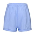 thumbnail image 6 of LINGLANG Women's Casual Muslin Shorts Drawstring Pocket Shorts Stylish Weave Beach Shorts Lightweight Breathable Summer Lounge Wear, 6 of 7