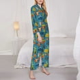thumbnail image 3 of Yiaed Animals In Camping Print Pajamas Women's Long Sleeve Sleepwear Soft Button Down Loungewear Pjs Lounge Set Nightwear Womens Pajama Pants-Large, 3 of 7