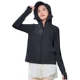 thumbnail image 5 of Bovxnpu Women's Long Sleeve Sun Protection Shirts, Lightweight Womens Activewear Breathable Sunscreen Hoodie Workout Tops, Ladies Solid Color Hooded Sun Protection Clothing L, 5 of 7