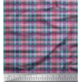 thumbnail image 1 of Soimoi Green Rayon Fabric Gingham Check Print Fabric by Yard 42 Inch Wide, 1 of 3