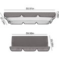 thumbnail image 6 of Rungungde Patio Swing Canopy - for 3 Person Swing, Oxford Cloth Waterproof Swing Canopy Replacement, Swing Top & Seat Cover Set, Swing Sun Shade Awning Cover Outdoor Patio Swing Canopy (Gray), 6 of 6