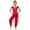 Red, variant on Kids Arabian Princess Jumpsuit for Girls Belly Dance Outfit Sequin Tulle Overlay Pants Romper Red 16