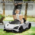 thumbnail image 6 of MUKIDY Electric Ride on Car for Kids, Licensed McLaren765LT 12V Ride on Toy, with Remote, LED Lights, MP3 Player, 3 Speeds,White, 6 of 8
