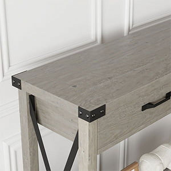 M optimized Console Table with 2 Drawers, 43" x 12" x 31" Farmhouse Sofa Table with Storage Shelf, Accent Wood Entryway Table for Living Room, Hallway, Foyer