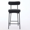 thumbnail image 4 of AOILE Set of 2 Boucle Counter Stools – 24'' Height, Upholstered Bar Stools with Backs, Available in White/Brown/Black/Grey/Beige, Ideal for Kitchen Island or Counter, 4 of 9