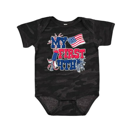 

Inktastic My First 4th with American Flag Rocket and Fireworks Gift Baby Boy or Baby Girl Bodysuit