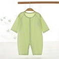 thumbnail image 2 of Summer Onesie Jumpsuit for Newborn Toddler Infant Boys Girls 0-18 Mouth Lightweight Casual Breathable Long Sleeve Button-up Crew Neck Bodysuit Rompers, 2 of 7