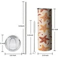 thumbnail image 5 of Starfish 20oz Tumblers with Lid Straw Vacuum Insulated Water Bottle for Spring Summer, 5 of 7