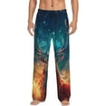 thumbnail image 2 of Picia Celestial Stag Cosmic Glow Mens Soft Woven Cotton Elastic Waistband Sleep Pajama Pant Lounge Sleep Pant With Pockets And Drawstring-Large, 2 of 9
