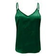 thumbnail image 4 of Youmylove Stylish Women Tank Top Silk Satin Tank Tops 2025 V Neck Adjustable Spaghetti Strap Sleeveless Camisole Summer Basic Blouse Basic Trendy Clothes, 4 of 5