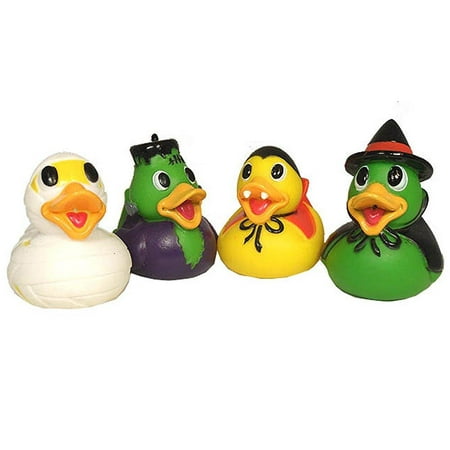 dozen assorted halloween costume mini rubber ducks ducky -