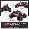 thumbnail image 5 of YCFUN Remote Control Cars, 1:14 Scale RC Rock Crawler with Lights, Metal Shell & 2 Batteries, 2.4GHz Off Road RC Trucks for Kids Adults (Red), 5 of 9
