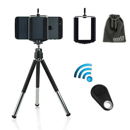Tripod Mount+Phone Holder+Remote Shutter for iPhone 7 6 6S Plus Samsung Galaxy S7 S6 Edge(Plus) Note 5 4,TSV 3in1 (Best Iphone Car Kit)