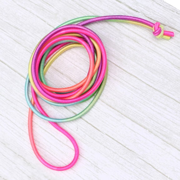 OUNONA Set of 2 Vibrant Elastic Jump Ropes for Outdoor Exercise, Material with Comfortable Grip for Fitness Training