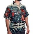 thumbnail image 2 of Love Men's Short Sleeve Poplin Shirt - Casual Printed Button Down Short Summer Beach Shirts Unisex940, 2 of 6