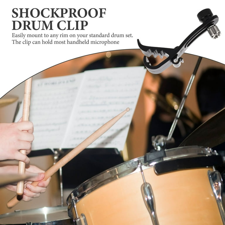 4 Pcs Snare Drum Mic Kit Microphone Fixing Clip Mount Stand