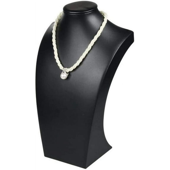 Nvzi Leather Necklace Bust Jewelry Display Stand Figure Pendant Chain Jewelry Organizer Stand (S(HW 9.8 X 5.7 Inch), Black)