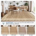 thumbnail image 3 of Garvee 10'x13' Scalloped Area Rug Modern Lace Edge Carpet, Washable Solid Rug Non-Slip Low Pile Indoor Mats for Living Room Bedroom Home Decor, Brown, 3 of 10