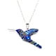 thumbnail image 3 of Juego de aretes y cadena con dije con forma de colibri, plata mexicana ley .925, Azul, 3 of 5
