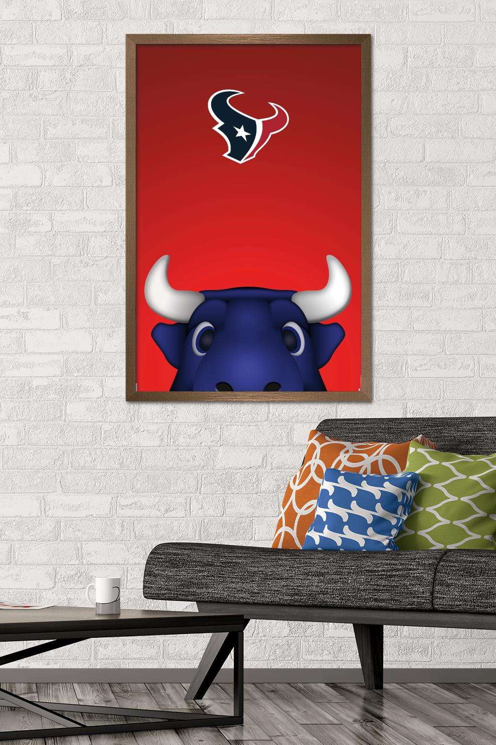 Houston Texans 24.25'' x 35.75'' Framed Mascot Poster in 2023