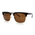 thumbnail image 4 of Polarized Hipster Fashion Half Rim Rectangle Iconic Gentlemanly Sunglasses Brown Gold - Brown, 4 of 8