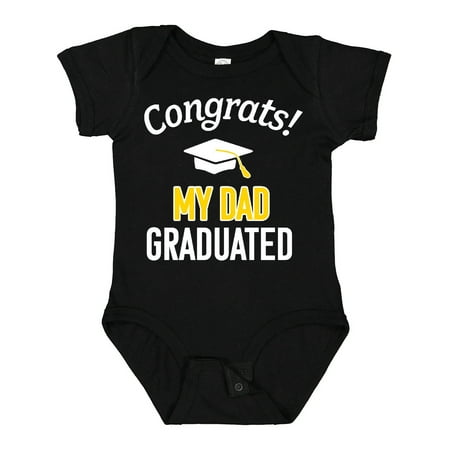 

Inktastic Congrats! My Dad Graduated with Cap Gift Baby Boy or Baby Girl Bodysuit