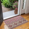 thumbnail image 2 of Pink Boho Tribal Diamonds and Triangles Pattern Door Rugs,Washable Non Slip Door Mats Indoor,Decorative Door Mats,Entry Mat Indoor for Entrance,Bedroom,Kitchen,Bathroom,17"x30", 2 of 6