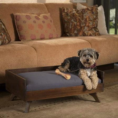 Solid Wood Elevated Dog Bed with Orthopedic Cushion - Furniture Grade Pet Bed
