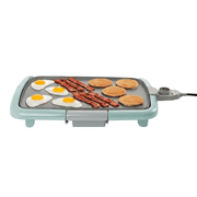 OVENTE Electric Griddle with 16" x 10" Non-Stick Plate, Blue GD1610LBL | Removable and Adjustable Temperature Control, Indoor Grill perfect for Instant Breakfast, Pancakes, Eggs or Burgers