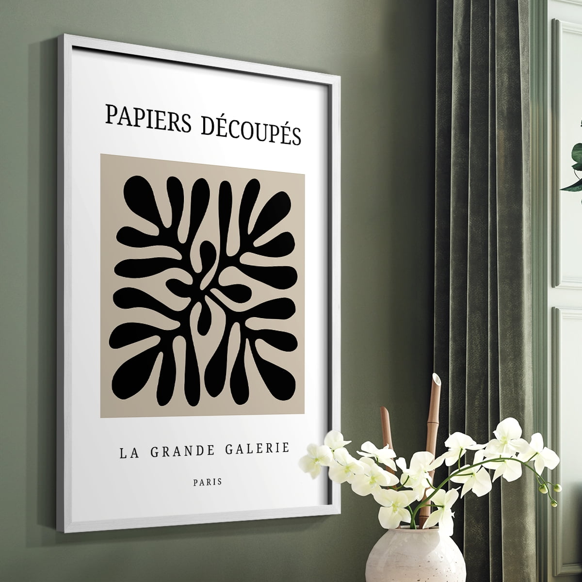 Matisse CCCXCIII in White Solid Wood 8 x 10 Framed Print