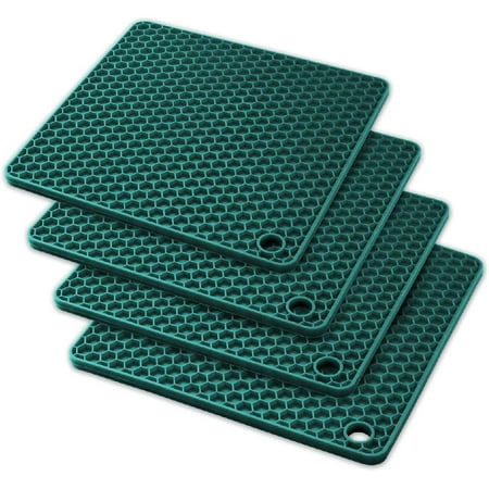 

Silicone Trivet Mats - Pot Holders - Drying Mat Our potholders Kitchen Tools is Heat Resistant to 440°F Non-Slip Durable Flexible Easy to wash and Dry and Contains 4 pcs by .