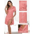 thumbnail image 5 of DreamFish Women's Summer Nightshirt Button Down Short Sleeve Sleepshirt Lightweight Nightgown Sleepwear (Slim Fit, Size Up for Relaxed Feel), 5 of 6