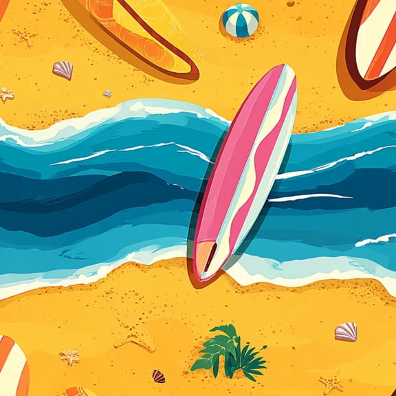 Peel and Stick Wallpaper Hawaii Colorful Surfboards Beach Ocean View Wall Mural 17.7in x 9.8ft Self Adhesive Removable Wall Paper Renter Friendly Wallpaper for Nursery Bedroom Cabinets