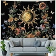 thumbnail image 4 of Orinice  Floral Plants Tapestry Sun and Moon Tapestry Retro Botanical Flowers Butterfly Tapestry Black Starry Sky Wall Tapestry Vintage Boho Aesthetic Tapestry Wall Hanging for Bedroom 40x30inch, 4 of 6