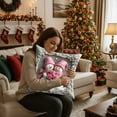 thumbnail image 5 of 17.7in Christmas Pillow Covers - Reversible Cotton Holiday Decor for Sofa Bed, Festive Throw Pillow Cases with Hidden Zipper (Set of 2, 45x45cm), 5 of 6