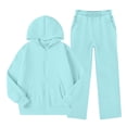 thumbnail image 5 of LvhaoGJOB Big Kids Boys Hoodie and Pants Outfit Set, Light Blue - fleece fabric, ready for print, 5 of 7